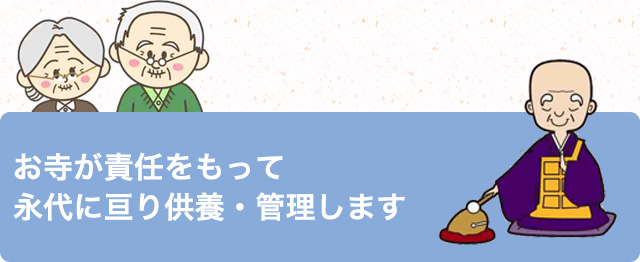 お寺が責任をもって永代に亘り供養・管理します