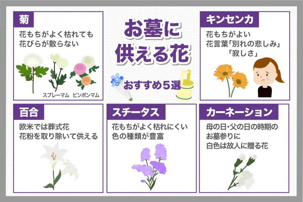 お墓参りに供える花の種類や選び方のポイントや注意点を解説！ | 霊園