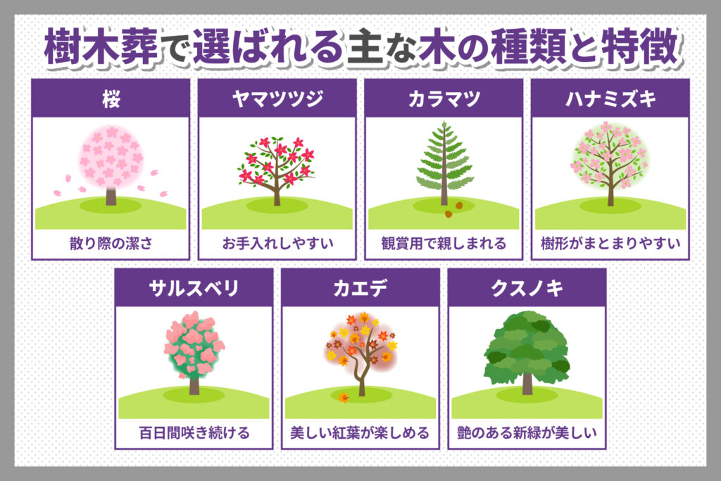 樹木葬の木に適した主な種類とは？　選ばれる理由やどのように選定したらいいか、木のそれぞれの意味などを解説